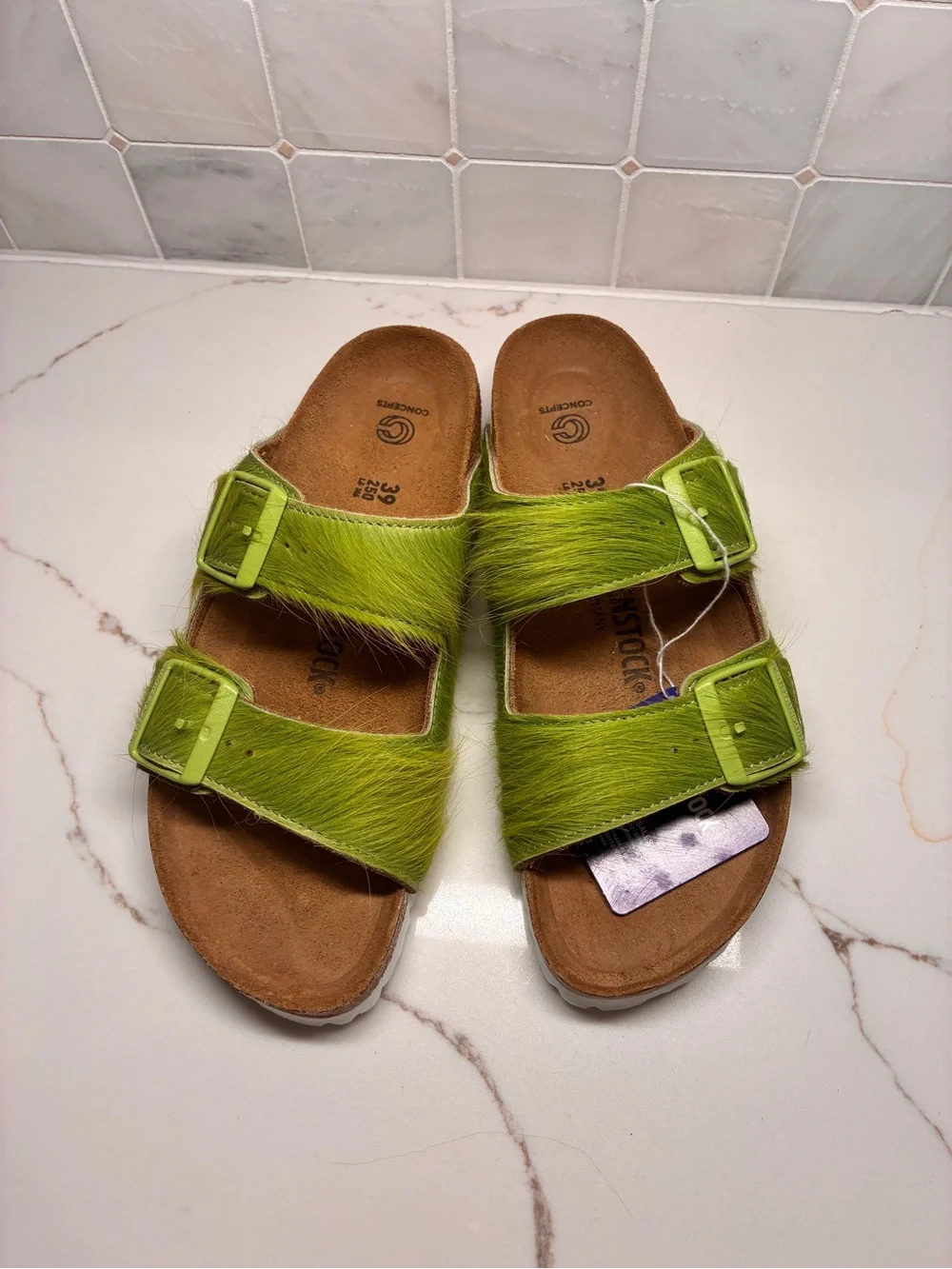 Birkenstock x Concepts size 39 grass / hair / green sandals BNWT!